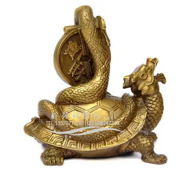 仿古銅器純銅大號玄武風水擺件四靈之首蛇龜納福鎮宅辟邪神獸1入| 銀