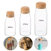Storage Bottle with Cork Lid Kitchen Glass Storage Container Jar Cork Stopper