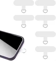 6pcs Tether Tab, Transparent Crossbody Phone Strap Tether Tab Heavy Duty Multifunctional Lanyard Patch Pad for Most Smartphones, Without Adhesive, PVC, metal, No Gemstone