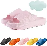 [Generic] Pillow Slides Slippers for Women Men Cloud Slippers, Super Soft Thick Sole Quick-Drying Bathroom Non-Slip Slippers