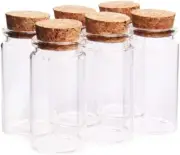 6 Pack 100ml Mini Glass Bottles, Mini Bottles, Jars with Wood Cork Stoppers DIY