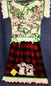 **NEW** Handmade Winter Holiday Snowmen Oven Door Dress Kitchen Towel #734
