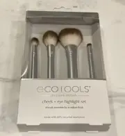 NIB EcoTools Precious Metals Cheek & Eye Highlight Brushes Gift Set