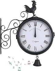 Dual-sided wall clock | Double-faced wall clock | Two-sided wall clock, Clock Digital Wall Clock Two Sided Wall Clock Roman Numeral Wall Clock Decorative Clock Mute White Iron