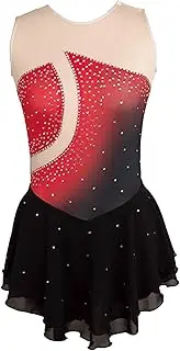 [Zagitova] Figure Skating Dress for Girls Patchwork Gradient Women Ice Competition Dance Costume with Shiny Rhinestone