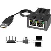 RJ45 1 to 2 Ways Dual Female Splitter for Cat5e/6/7 LAN Ethernet Cable Connector