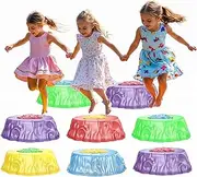 Light Up Kids Stepping Stones - LED Lights Balance Obstacle Course Glow Blocks for Toddlers - Stackable Indoor Outdoor Gross Motor Toys - Non-Slip Lighted Sensory Floor Crossing Stone for Balancing