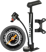 zolyet Portable A Pump MTB Road Bike Inflator 120PSI High Pressure Tire Pump with Schrader& Presta Valve Gauge for Fro Rear Suspension Tire Black