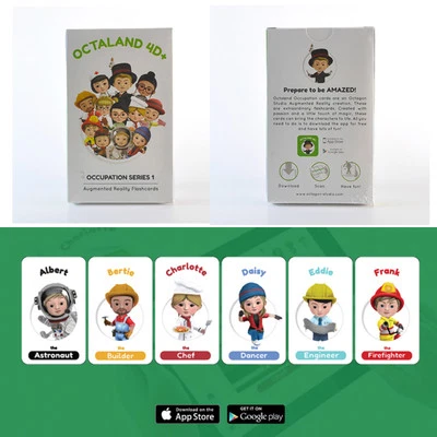 Octaland 4D+ Occupation augmented reality Flashcards kids boys & girls education