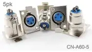 5-Pack XLR 3-Pin Female Jack Panel Mount, Nickel Plated Connector, CN-A60-5