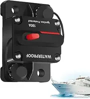 Audio Circuit Breaker,Vehicle Power Amplifier Protector - Waterproof Marine Circuit Breaker for Boat Trolling with Manual Reset, 12V- 48V