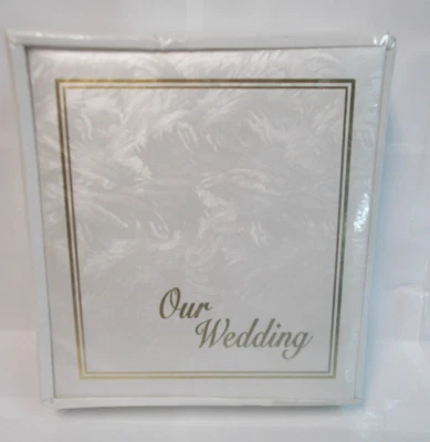 NPS OUR WEDDING PHOTO ALBUM WHITE SHIMMER BRAND NIB SEALED