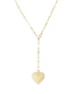 Roberto Coin 18K Yellow Gold Venetian Princess Diamond Heart Lariat Necklace, 19