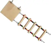 HOLIDYOYO Bird Standing Ladder Parrot Swing Wooden Climbing Toy Beads for Nail Care