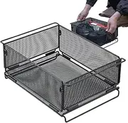Metal Basket - Foldable Large Picnic Basket with Net Design,Multifunctional Camping Equipment for Home Kitchen Dining Gardening Picking Outdoor Gathering Flower