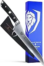 DALSTRONG Serrated Offset Bread Knife - 8 inch - Gladiator Series Elite - Deli Knife - Forged German High-Carbon Steel - Bread Slicer - Slicing Knife - G10 Handle - Sheath - NSF Certified