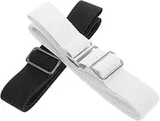 [Healvian] 2Pcs No Show Stretch Belt for Women Adjustable Invisible Elastic Waistband Flat Buckle Web Strap Comfortable Fit for Jeans Pants Dresses Black White