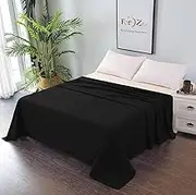 Elegant Comfort Premium Hotel Quality 1-Piece Super King Flat Sheet, Luxury and Softest 2000 Thread Count Bedding Flat Sheet (Super King,Black)