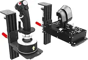 Easyget 2 Set Hotas Desk Mount For The Flight Sim Joystick, Throttle, MFD Compatible With Thrustmaster Hotas Warthog, Thrustmaster MFD (Color Black)