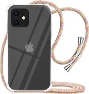 Yespure Crossbody Case for iPhone 11 6.1",Apple iPhone 11 Phone Case, Clear TPU Soft iPhone 11 Case Holder with Neck Cord Lanyard Strap-Clear - Rainbow Yellow