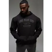 Mens Black Man Active One More Rep Oversized Hoodie