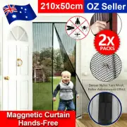 2 x SET Magnetic Door Mesh Black Fly Screen Magic Mosquito Bug Magnetic Curtain