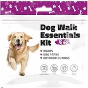 Dog Walking Essentials Kit – Travel Pack with Disposable Bowl, Dog Food, Treats & Waste Bag – Pet Supplies for Walks, Camping & On-the-Go Use (Purple) (1)