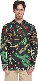 [Caihoyu] Men's Sun Shirts Long Sleeve Protection UPF 50 Men's Sun Shirt Quick Dry UV Hooded Rash Guard Swim Shirt