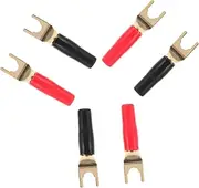 Totority Diy Speaker Accessory Kit 6pcs Gold-plated U-shaped Banana Plug Audio Plug Adapter