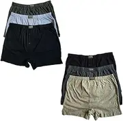 [F & S LTD] 6, 12 X Multipack Plain Assorted Colors Mens Boxer Shorts, Cotton Single Jersey Mens Boxers, Double Button Fly Men’s Underwear, UK Sizes Small to 6XL