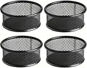 AIMALL 4pcs Metal Needle Clip Small Storage Tube, Multi-Functional Office Stationery Box, Pen Holder, Paperclip and Pushpin Organizer, Simple Desk Storage Box, 3.3 x 1.6 inches