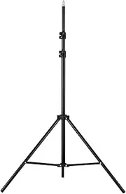 Adjustable Metal Tripod Light Stand Max. Height 2M/6.6ft with 1/4 Inch Screw for Photography Studio LED Video Light Umbrella Ring Light