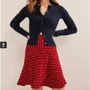 Boden | Bias Red Floral Crepe Mini Skirt NWT