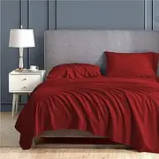 Day Care 500TC Super Soft Elegant Colors Bedsheet 100% Egyptian Cotton Burgundy Queen Size (92" x 102") 2 Peice Pillow Cover Size(18"x28")