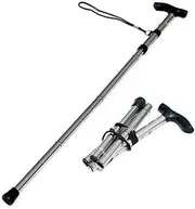 Lightweight Adjustable Folding Walking Stick Aluminium Travel Cane Non Slip, Adjustable Height 32.3"-36.2", Comfort Grip, Non-Slip Rubber Base, Portable Travel Cane