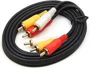 uxcell 1.5m 3RCA to 3RCA Male to Male Composite Audio Video AV Extention Cord Cable