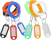 DIYEAH 12pcs Key Tags with Blank Labels for Easy Identification Portable Key Identifiers with Tags for Organizing and Securing for Home Office Use