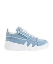 denim platform sneakers 43 Blue