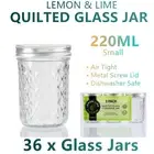 36x Quilted Air Tight Glass Storage Jar Small Mason Wide Bottle Food Spice Bulk