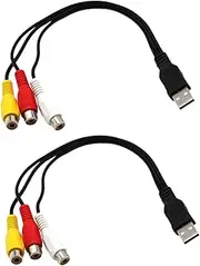 HOMOBABE 1Pair USB to Av Cable Set Connector Cables for and Tv Flexible Material Easy Installation for Home Entertainment Systems