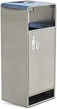 Garbage Cans 40L Indoor/Outdoor Trash Can Square Metal Trash Can with Two Side Openings, Modern Household Commercial Trash Can Outside Trash Bin