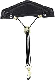 Saxophone PU Leather Shoulder Strap Soft Neck Strap Padded for Sax Black