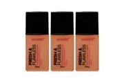 3x Australis Fresh & Flawless Full Coverage Foundation SPF 15 Toffee