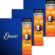 Elixir Electric Guitar Strings NANOWEB Custom Light .009-.046 #12027 Set of 3 [D