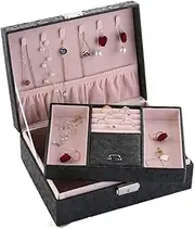 Multi-functional Storage Case Jewelry Box Hand Jewelry Jewelry Storage Box With Lock Bracelet Watch Jewelry Ring Storage Box Travel Jewelry Case (Color : C, Size : S) FANDIAO