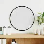 Round Black Wall Mirror 30cm Decorative Home Accent Modern Design