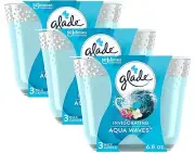 Glade Candle Aqua Waves, Fragrance Candle Infused with Essential Oils, Air Fresh