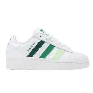 adidas 休閒鞋 Superstar XLG W 女鞋 白 綠 皮革 厚底 貝殼頭 三葉草 愛迪達 IF9121 23.5cm WHITE/GREEN