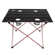 Camping Table Folding Portable Carry Bag 4 Cup Holders Outdoor Hiking Fishing