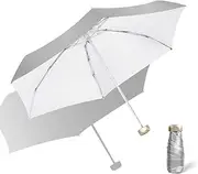 [Meichoon] Travel Mini Umbrella Lightweight Small 5 Folding 6 Ribs Compact Sun&Rain Waterproof Parasol with UPF 50+ UV Protection Suit for Pocket with Case